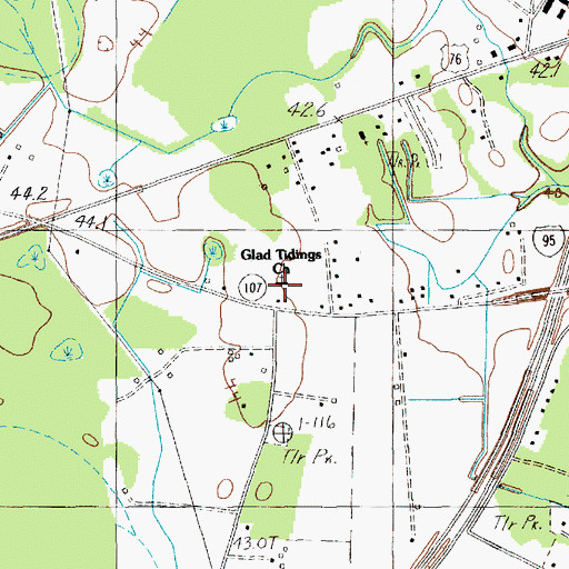 Topographic Map of Glad Tidings Church, SC