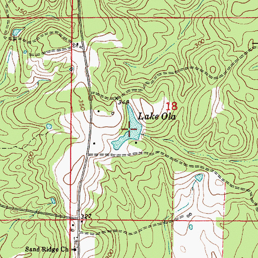 Topographic Map of Lake Ola, AL