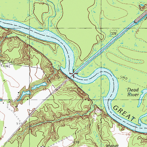 Topographic Map of Godfreys Ferry (historical), SC