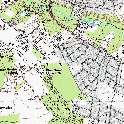 Topographic Map of Grace Baptist Church, SC