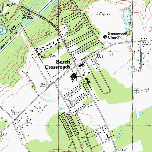 Topographic Map of Greenwood Elementary School, SC