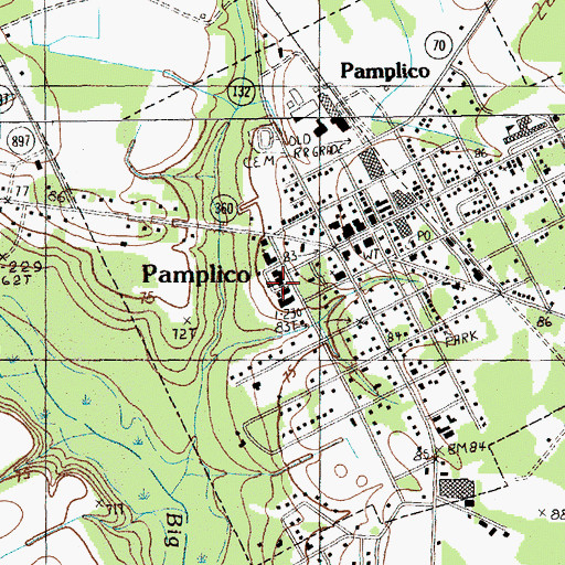 Topographic Map of Hannah-Pamplico Elementary School, SC