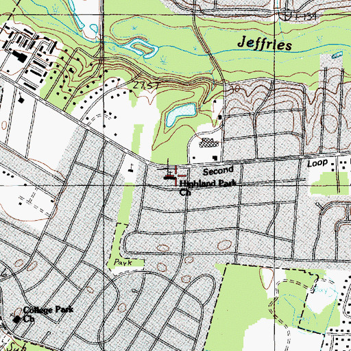 Topographic Map of Highland Park Church, SC