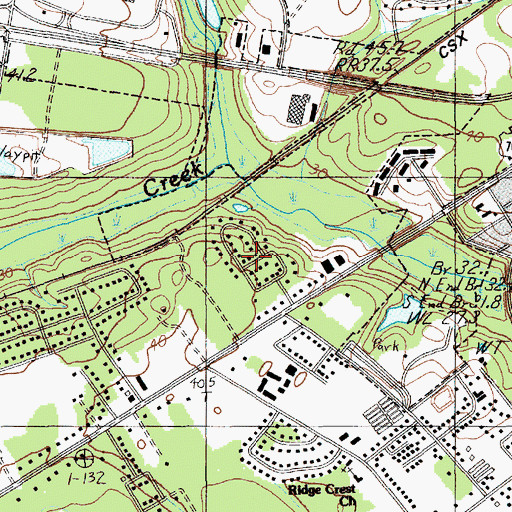 Topographic Map of Hillcrest, SC
