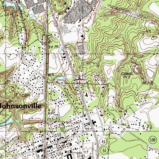 Topographic Map of Johnsonville Pentecostal Holiness Church, SC