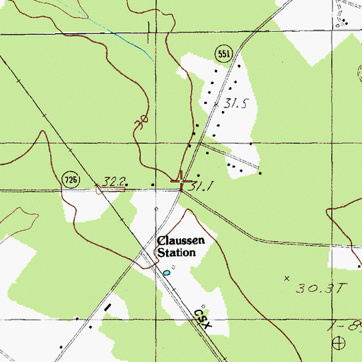 Topographic Map of Hopewell School (historical), SC