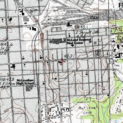 Topographic Map of Immanuel Baptist Church, SC