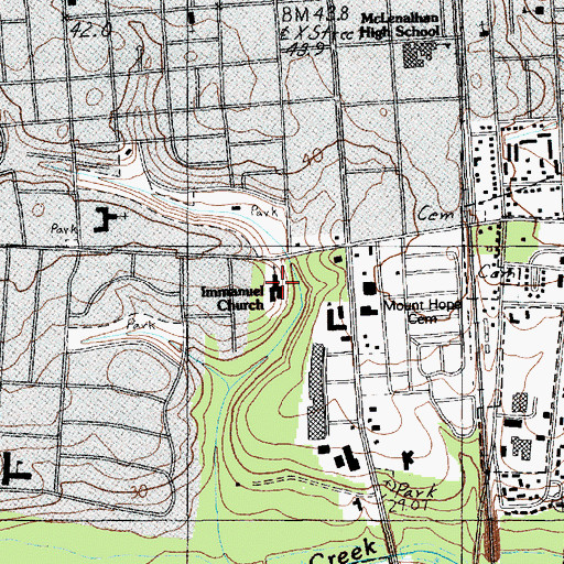Topographic Map of Immanuel Church, SC