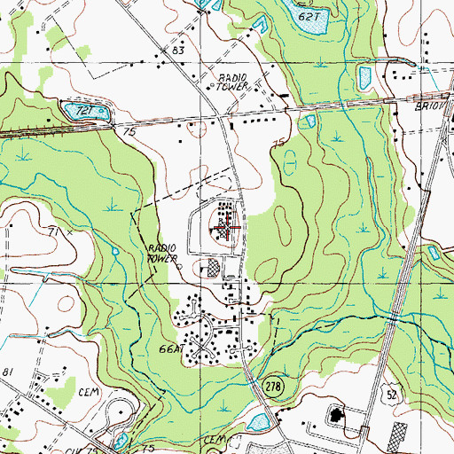 Topographic Map of J Paul Trulock Elementary School, SC