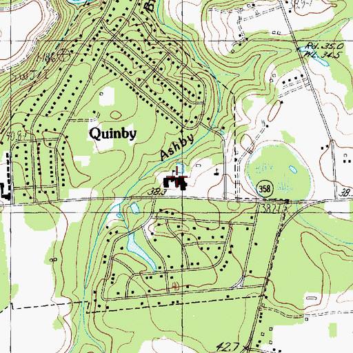 Topographic Map of James F Byrnes Academy, SC