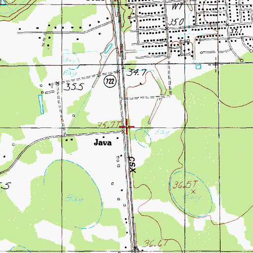 Topographic Map of Java, SC