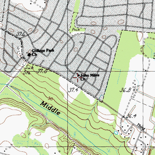 Topographic Map of John Calvin Presbyterian Church, SC