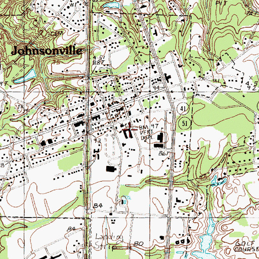 Topographic Map of Johnsonville Elementary School, SC