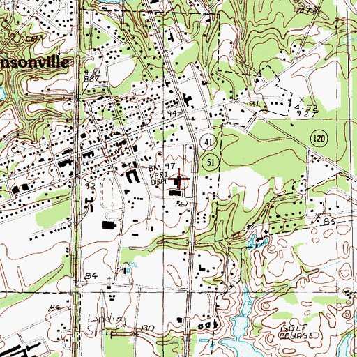 Topographic Map of Johnsonville High School, SC