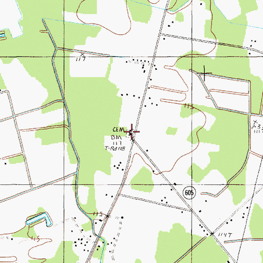 Topographic Map of Jordan Chapel Baptist Church, SC