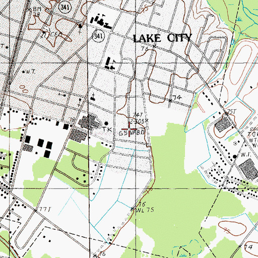 Topographic Map of Kelley Heights, SC