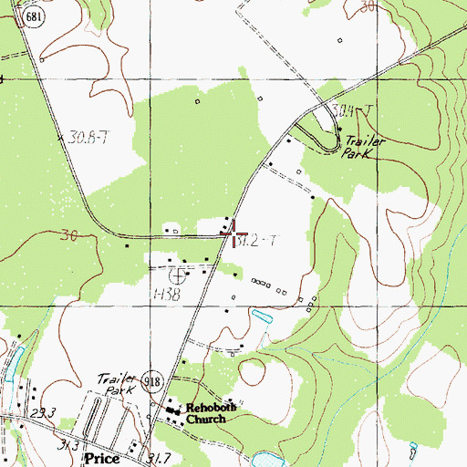 Topographic Map of Kenwood Acres, SC