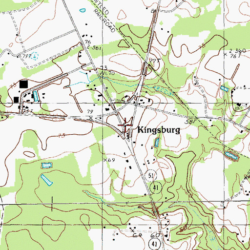 Topographic Map of Kingsburg Baptist Church, SC