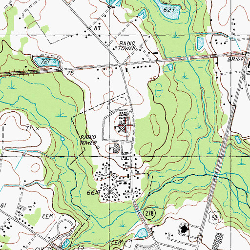 Topographic Map of Lake City High School, SC