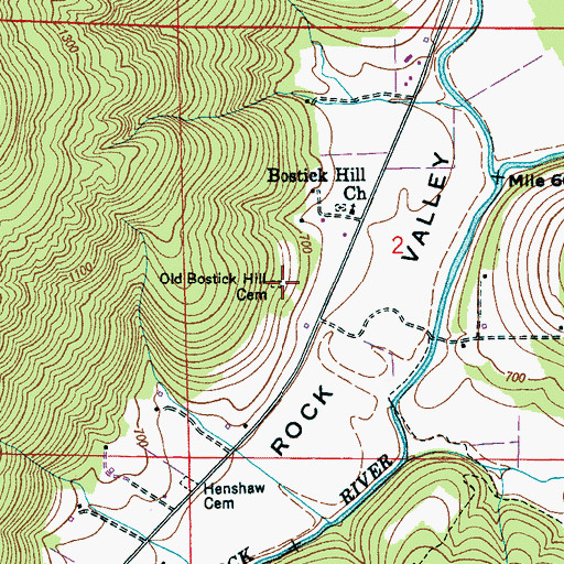 Topographic Map of Old Bostick Hill Cemetery, AL