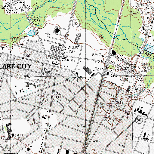 Topographic Map of Lake City United Methodist Church, SC