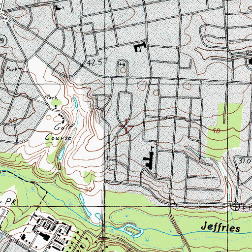 Topographic Map of Landmark Woods, SC