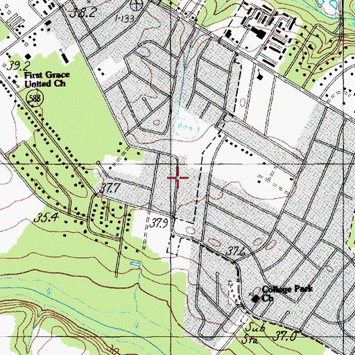 Topographic Map of Lee Acres, SC