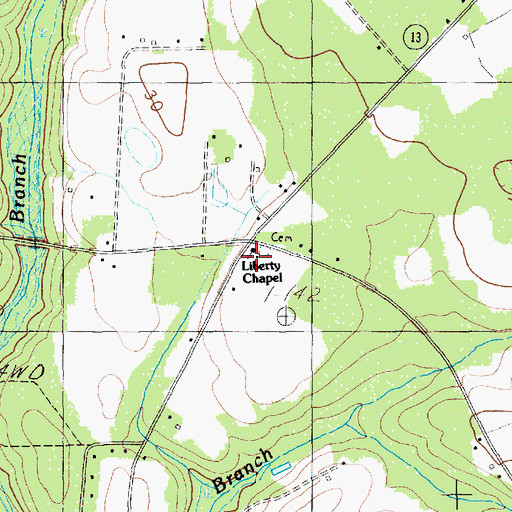 Topographic Map of Liberty Chapel United Methodist Church, SC