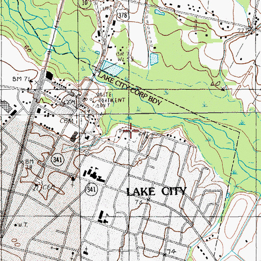 Topographic Map of Lions Municipal PArk, SC