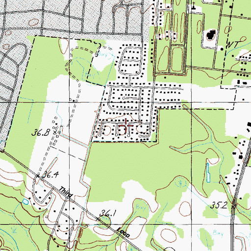 Topographic Map of Longleaf, SC