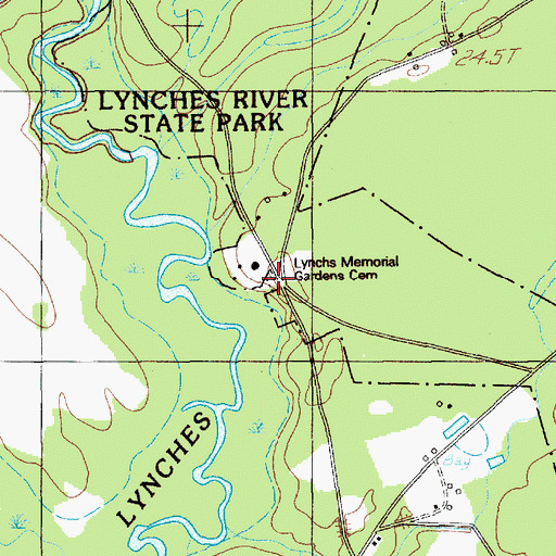 Topographic Map of Lynchs Memorial Gardens Cemetery, SC