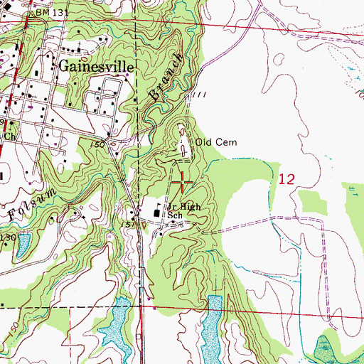 Topographic Map of Old Cemetery, AL