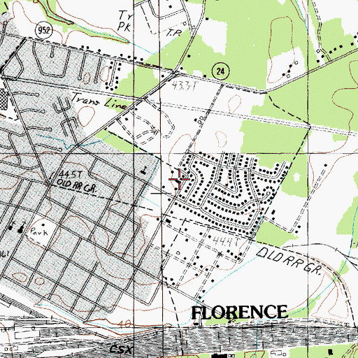 Topographic Map of Maxwell Baptist Church, SC