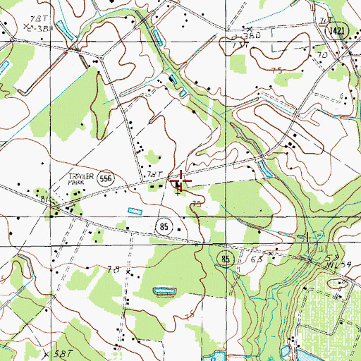 Topographic Map of Gilead Freewill Baptist Church, SC