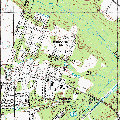 Topographic Map of McElveen, SC