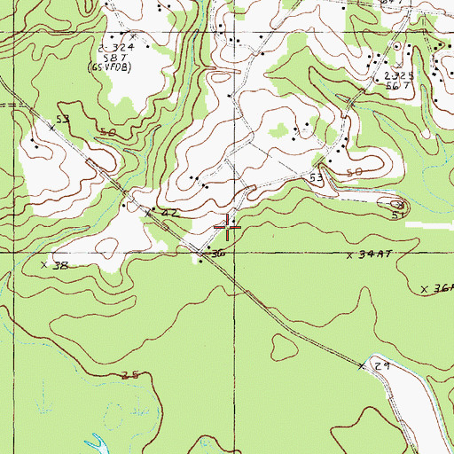 Topographic Map of Mill Branch Cemetery, SC