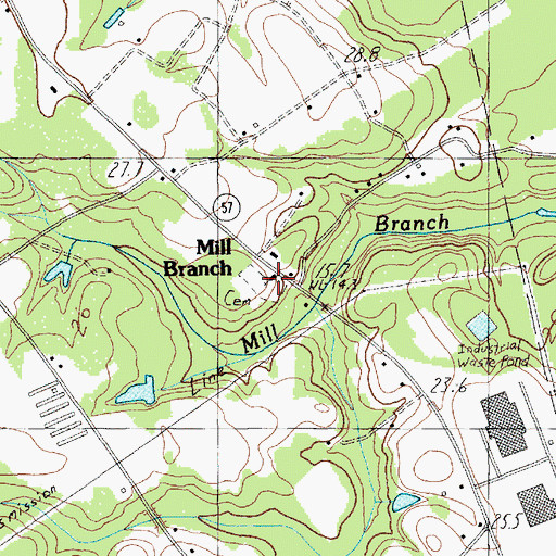 Topographic Map of Mill Branch Church, SC