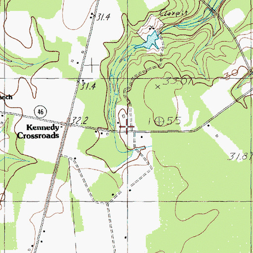 Topographic Map of Mill Branch School (historical), SC