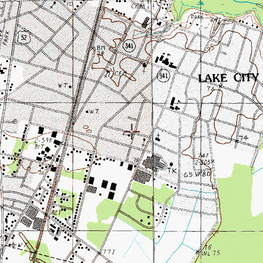 Topographic Map of Mount Clair Baptist Church, SC