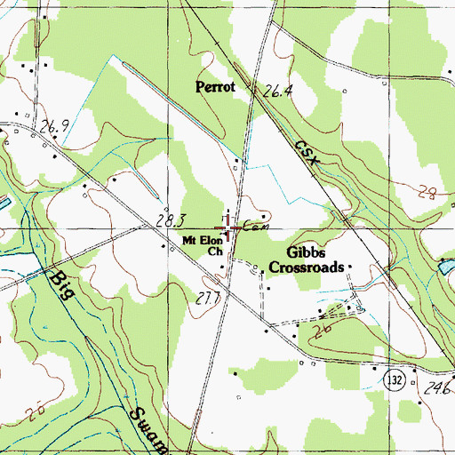 Topographic Map of Mount Elon Church, SC