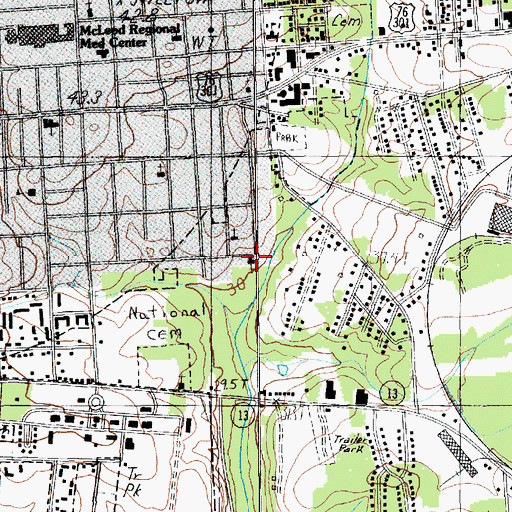 Topographic Map of Mount Ephriam Baptist Church, SC