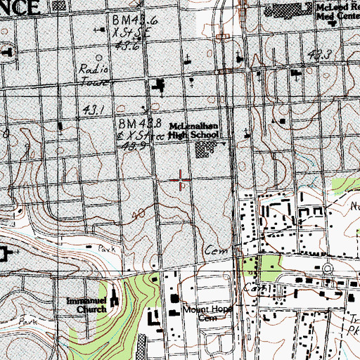 Topographic Map of Nazarene Church (historical), SC
