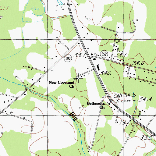 Topographic Map of New Covenant Church, SC