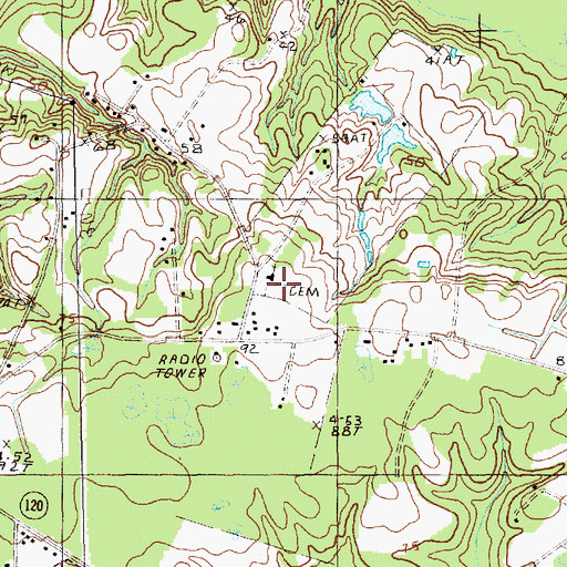 Topographic Map of New Hope Cemetery, SC