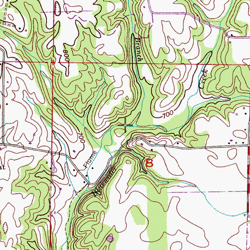 Topographic Map of Old Fall Branch, AL