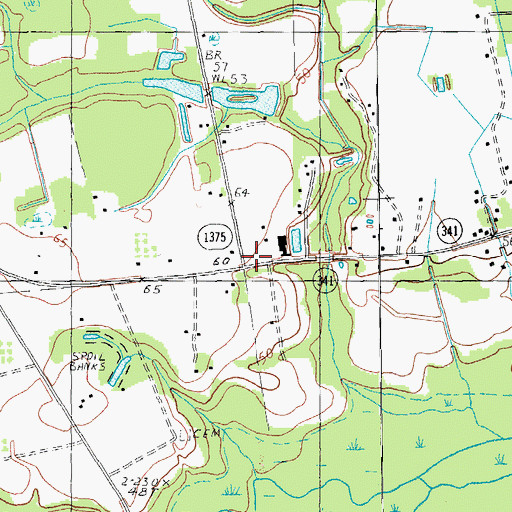 Topographic Map of Ninevah School (historical), SC