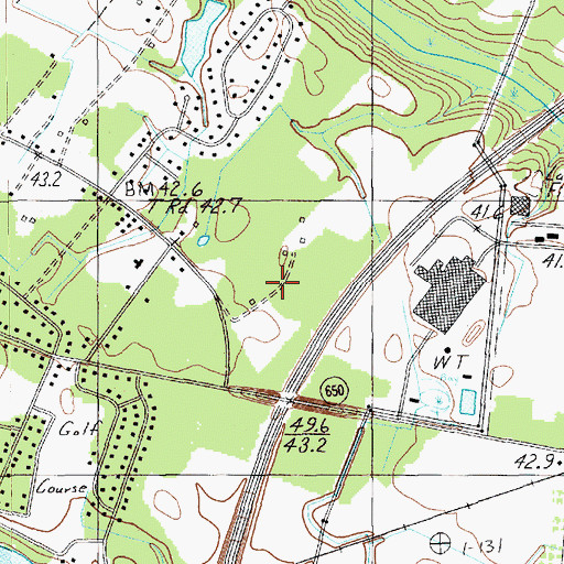 Topographic Map of Oak Forest, SC
