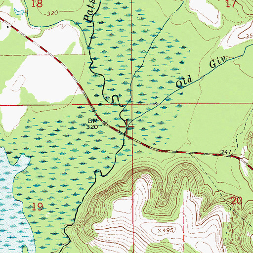 Topographic Map of Old Gin Branch, AL