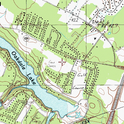 Topographic Map of Oakdale Country Club, SC