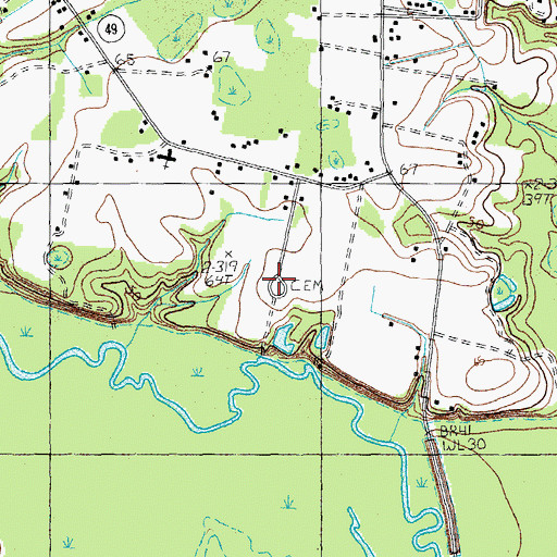 Topographic Map of Ola Neck Cemetery, SC